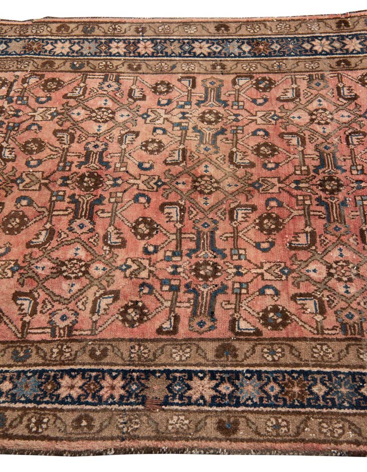 Detail image of 4' 4 x 9' 3  Hand Knotted Ultra Vintage Persian Wool Runner Rug