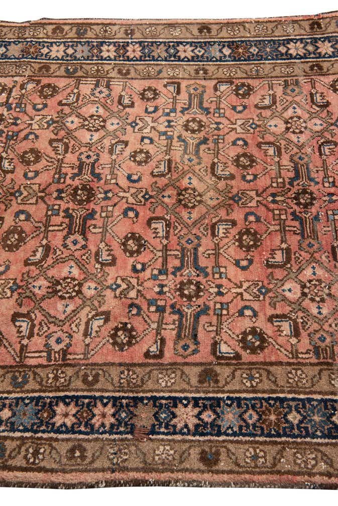 4' 4 x 9' 3 Hand Knotted Ultra Vintage Persian Wool Runner Rug