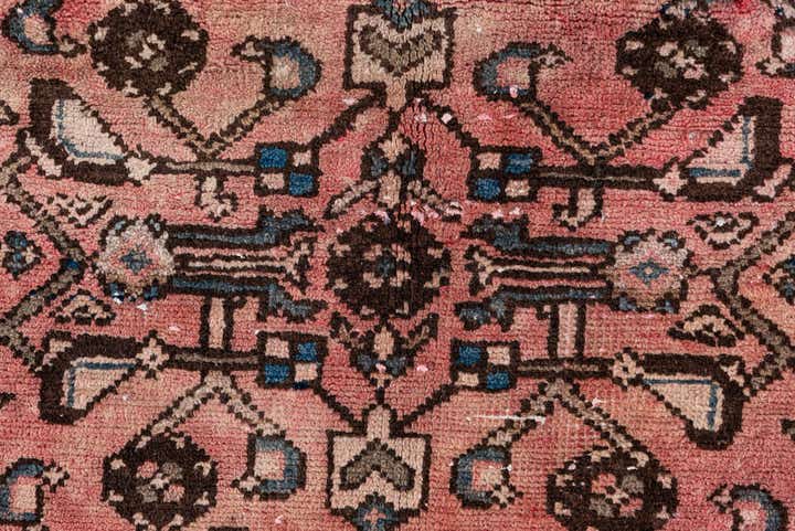 4' 4 x 9' 3 Hand Knotted Ultra Vintage Persian Wool Runner Rug