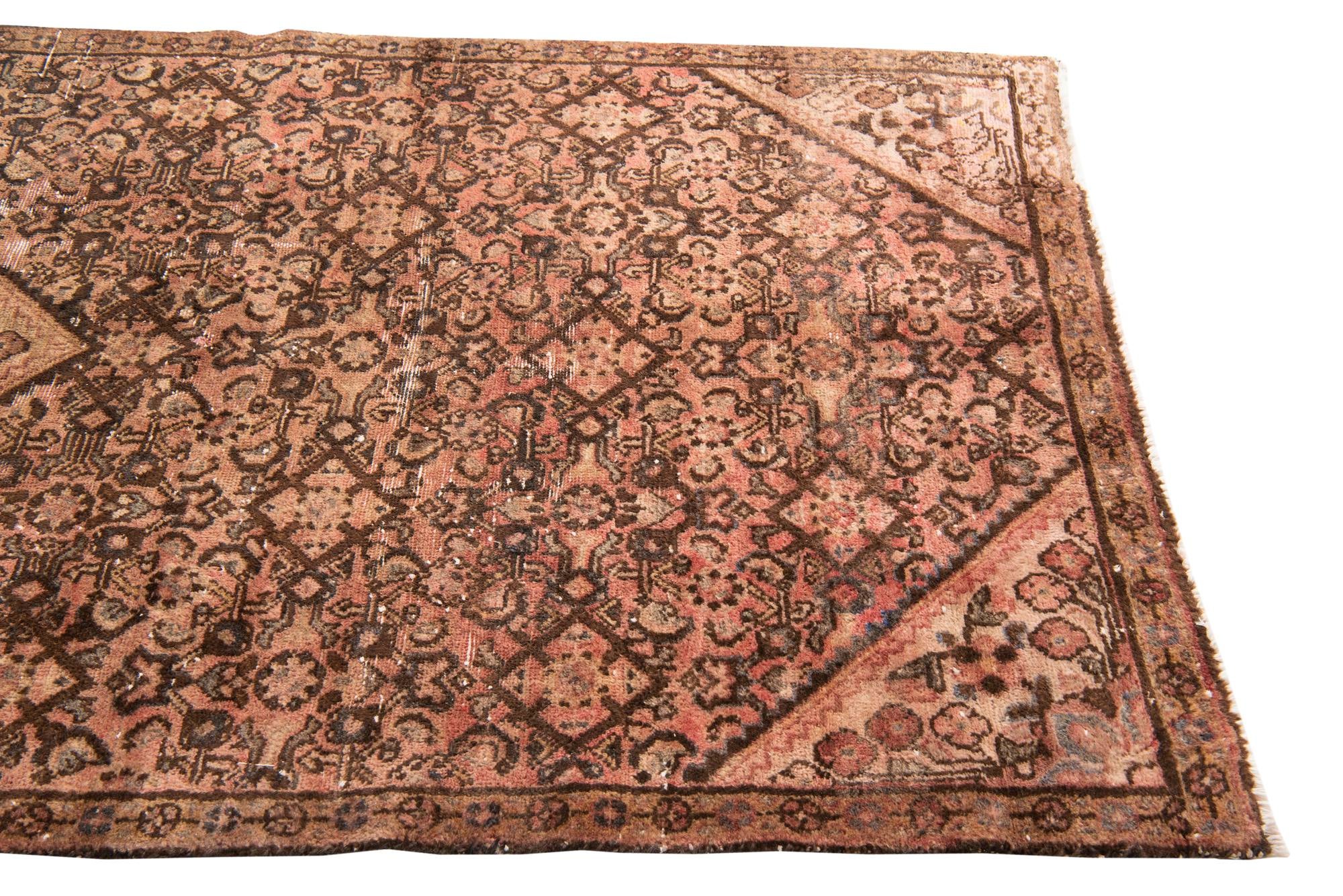 4' x 9' 9 Hand Knotted Ultra Vintage Persian Wool Runner Rug