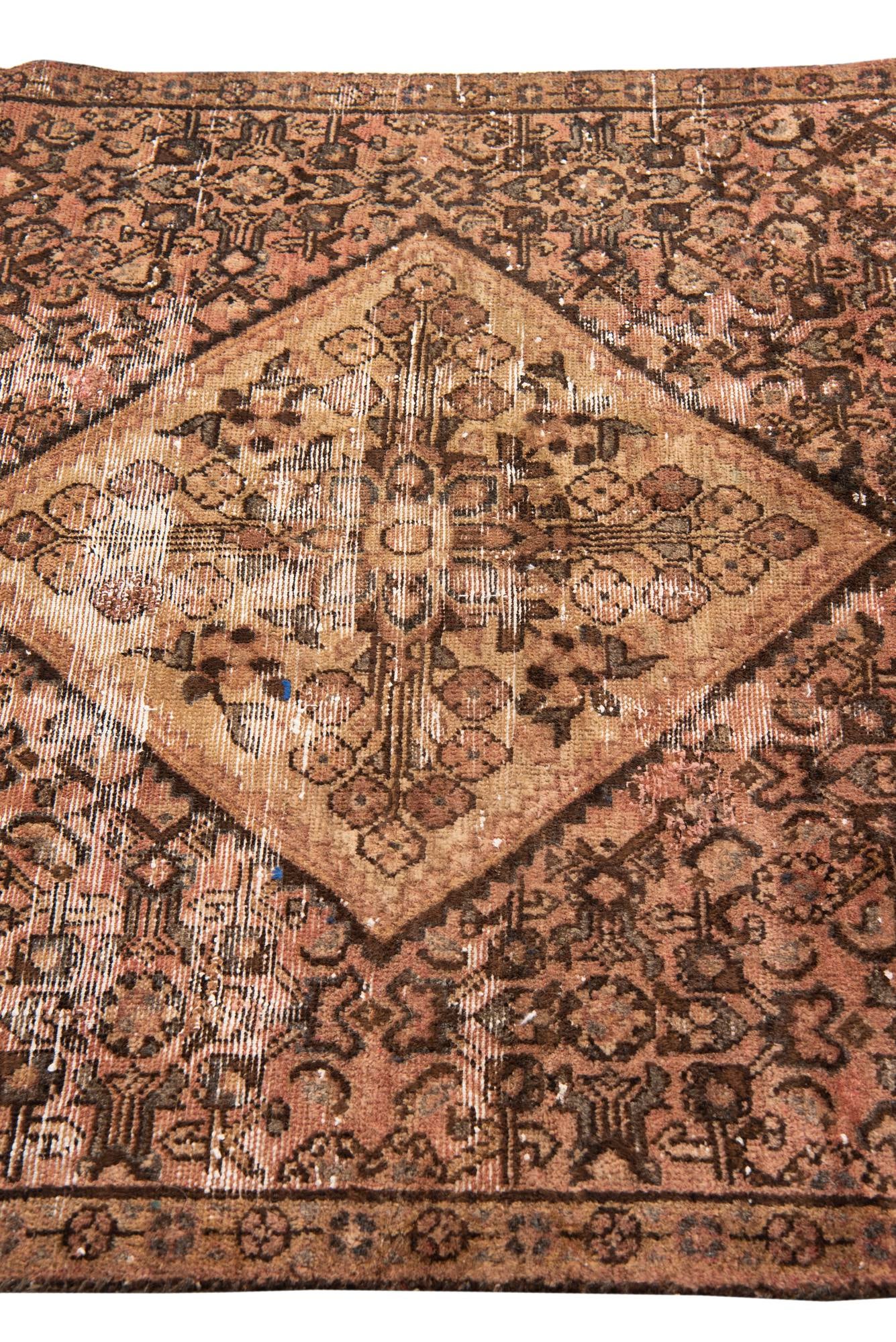 4' x 9' 9 Hand Knotted Ultra Vintage Persian Wool Runner Rug