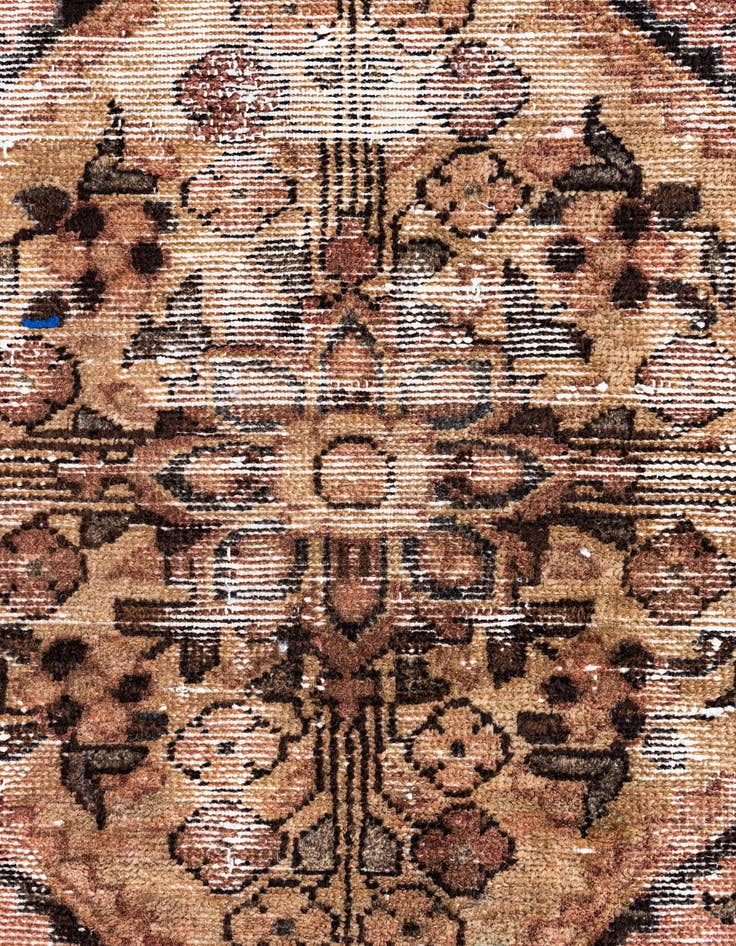 Detail image of 4' x 9' 9  Hand Knotted Ultra Vintage Persian Wool Runner Rug