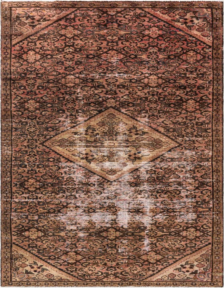 Detail image of 4' x 9' 9 Hand Knotted Ultra Vintage Persian Wool Runner Rug