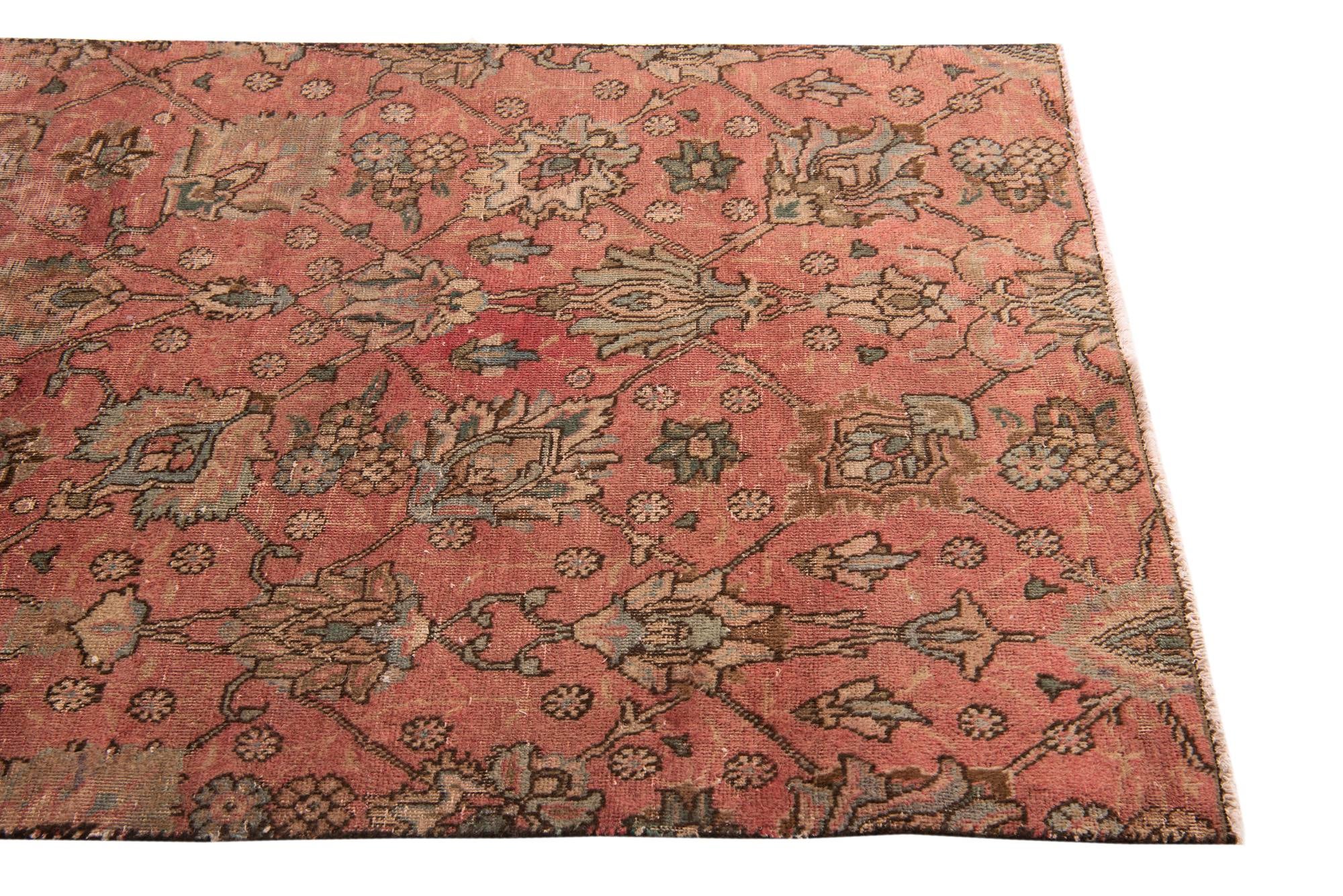 3' 6 x 7' 2 Hand Knotted Ultra Vintage Persian Wool Runner Rug