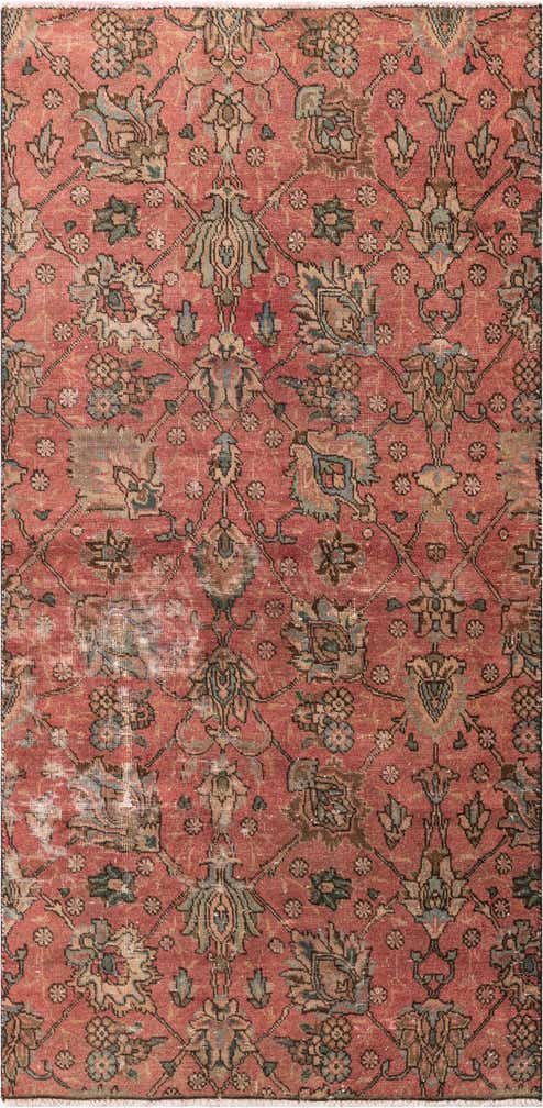 3' 6 x 7' 2 Hand Knotted Ultra Vintage Persian Wool Runner Rug