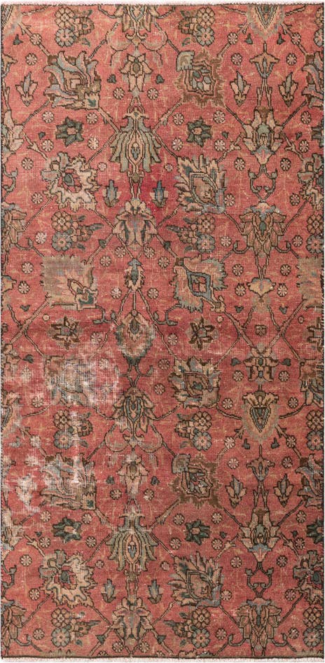 Detail image of 3' 6 x 7' 2 Hand Knotted Ultra Vintage Persian Wool Runner Rug