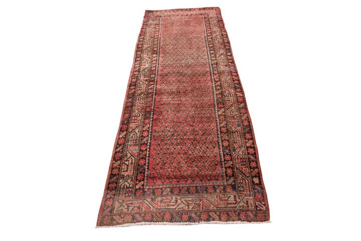3' 7 x 10' 1 Hand Knotted Ultra Vintage Persian Wool Runner Rug