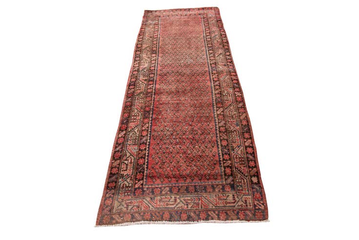 Detail image of 3' 7 x 10' 1 Hand Knotted Ultra Vintage Persian Wool Runner Rug