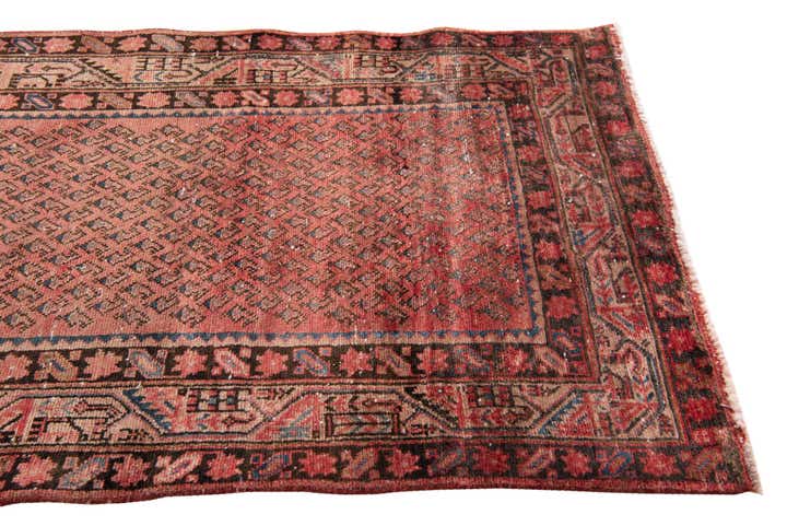 3' 7 x 10' 1 Hand Knotted Ultra Vintage Persian Wool Runner Rug
