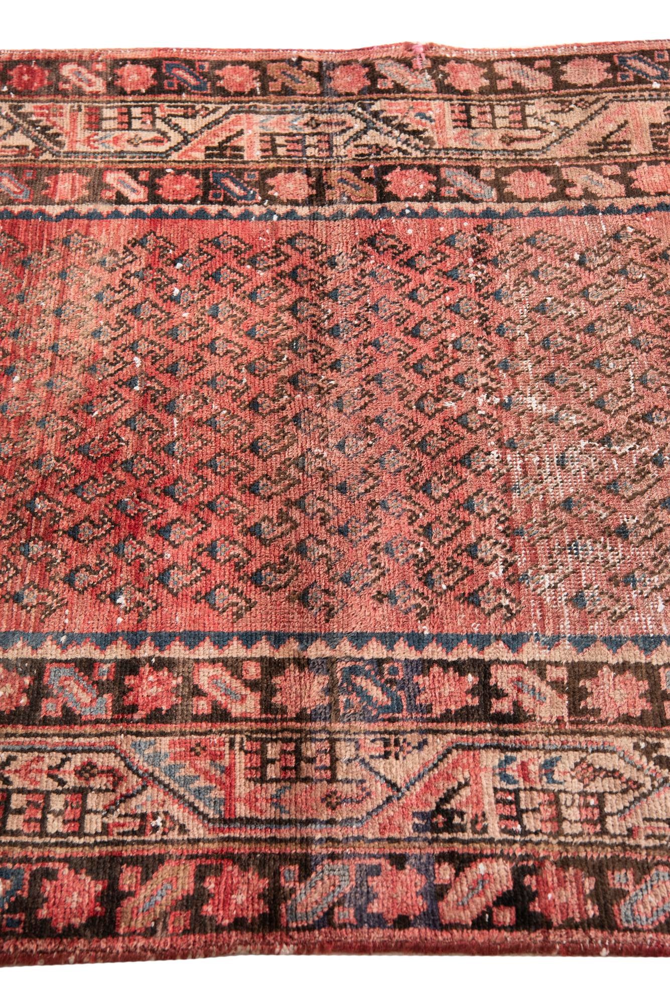 3' 7 x 10' 1 Hand Knotted Ultra Vintage Persian Wool Runner Rug
