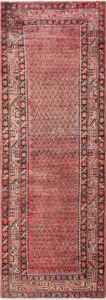 3' 7 x 10' 1 Hand Knotted Ultra Vintage Persian Wool Runner Rug