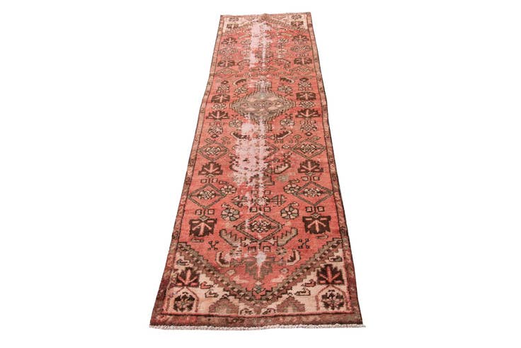 Detail image of 2' 6 x 9' 1 Hand Knotted Ultra Vintage Persian Wool Runner Rug