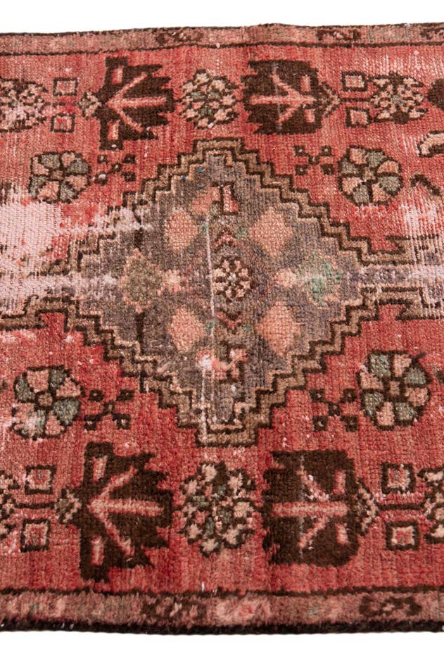 Detail image of 2' 6 x 9' 1 Hand Knotted Ultra Vintage Persian Wool Runner Rug