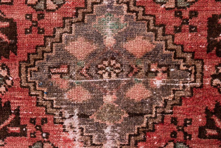 Detail image of 2' 6 x 9' 1 Hand Knotted Ultra Vintage Persian Wool Runner Rug