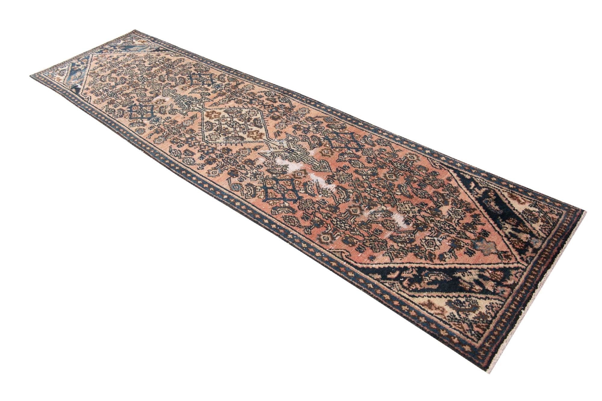 2' 8 x 9' 6 Hand Knotted Ultra Vintage Persian Wool Runner Rug