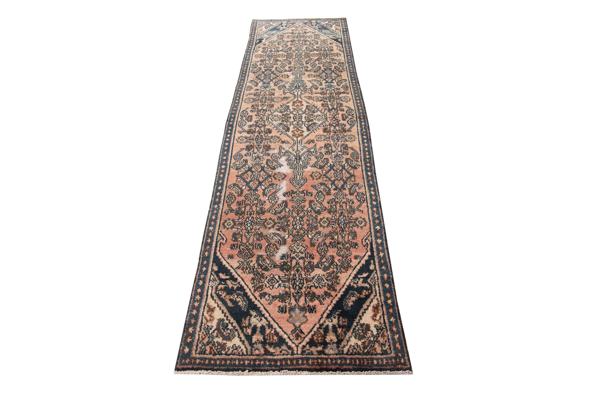2' 8 x 9' 6 Hand Knotted Ultra Vintage Persian Wool Runner Rug