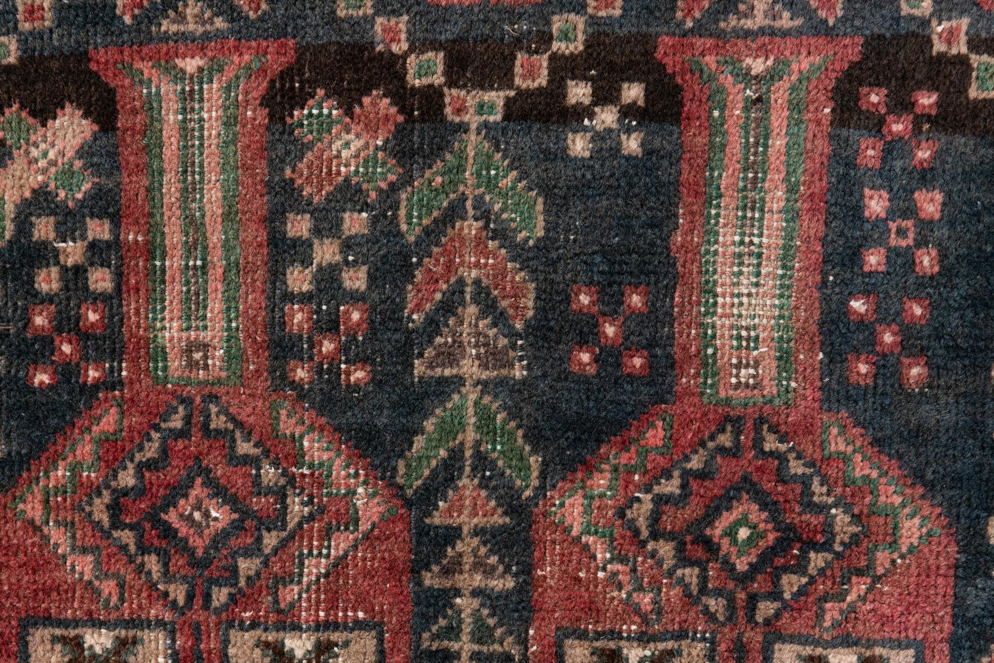 3' 9 x 9' 1 Hand Knotted Ultra Vintage Persian Wool Runner Rug
