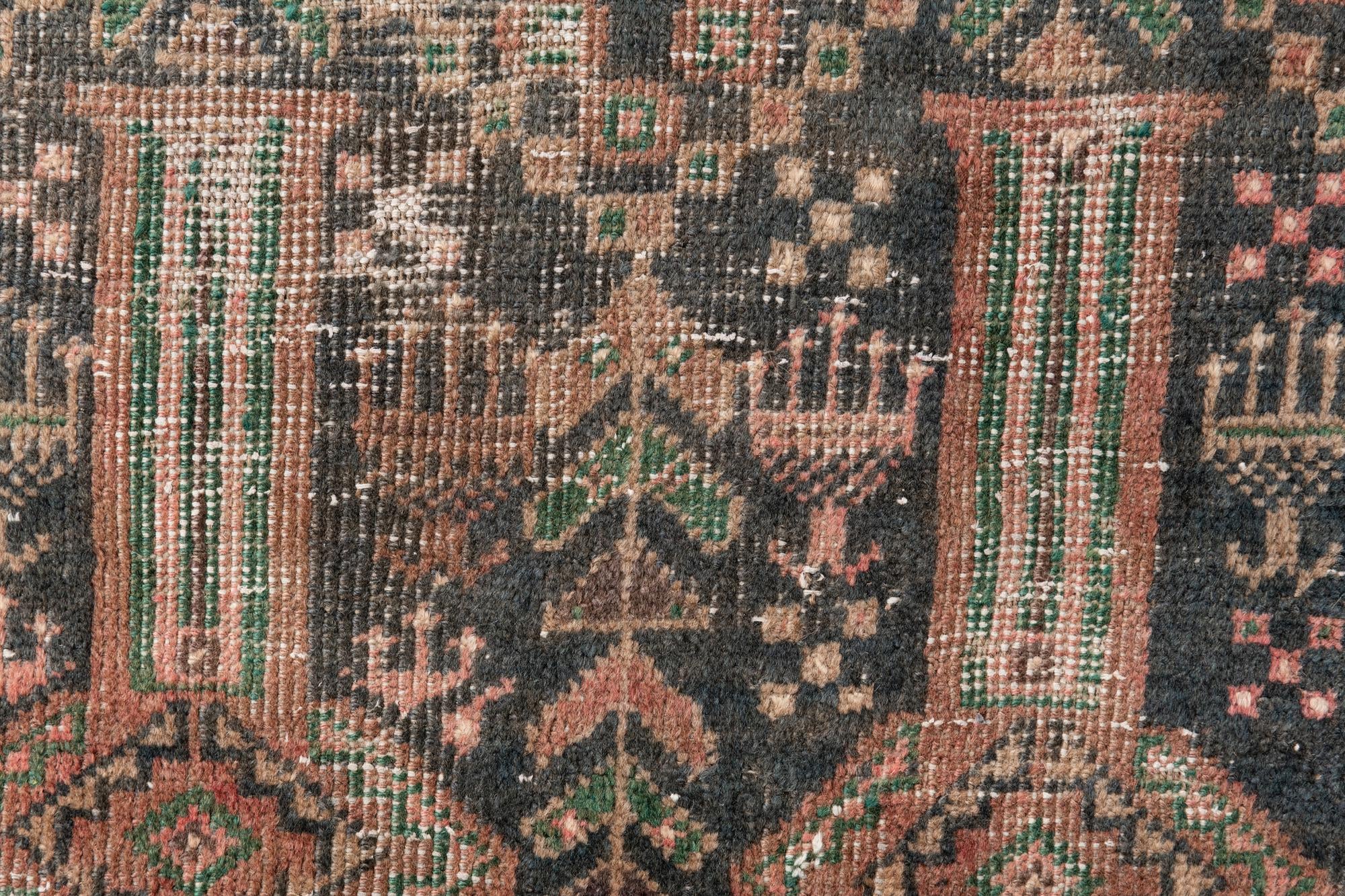 3' 9 x 9' 1 Hand Knotted Ultra Vintage Persian Wool Runner Rug
