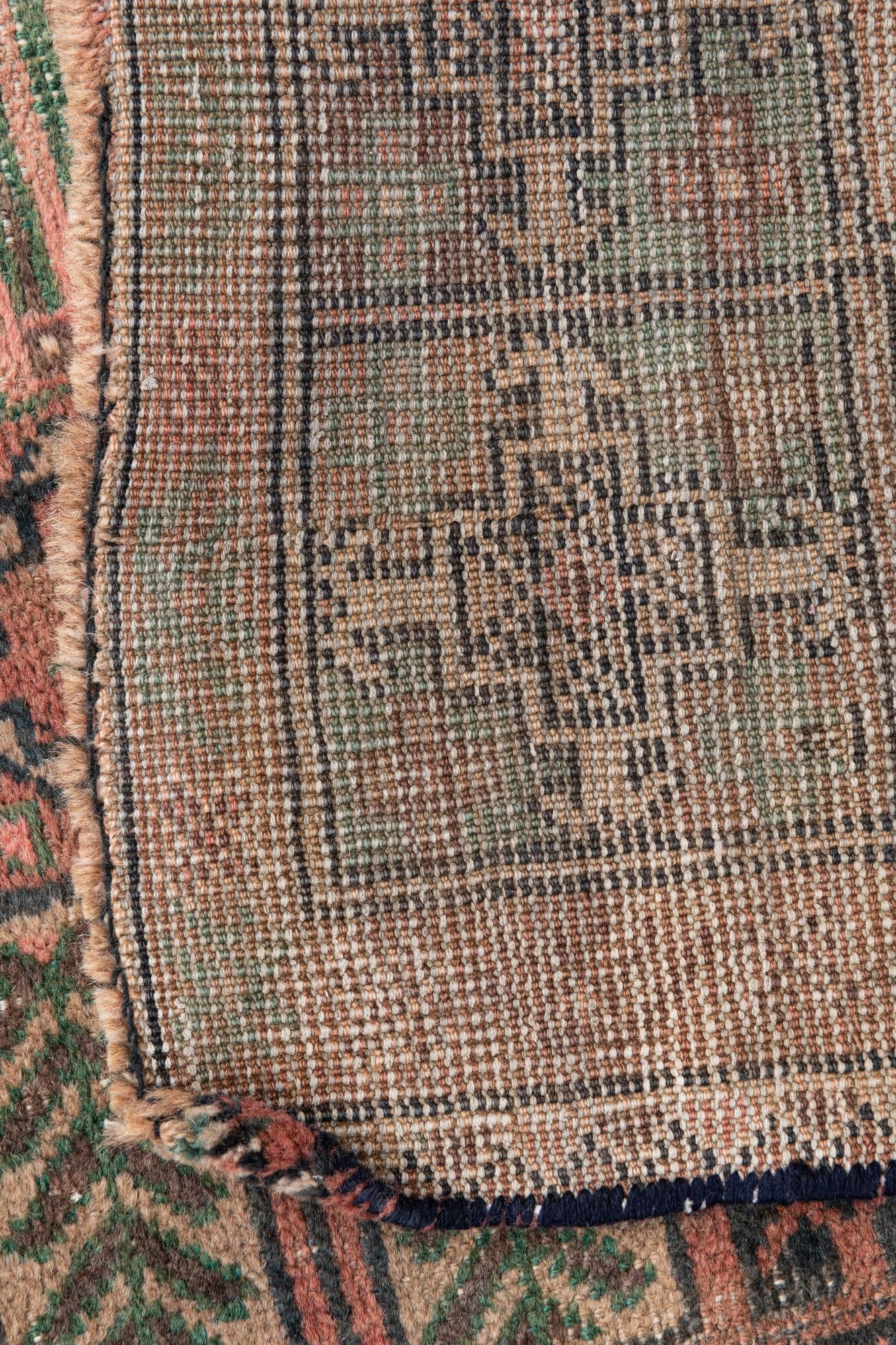 3' 9 x 9' 1 Hand Knotted Ultra Vintage Persian Wool Runner Rug