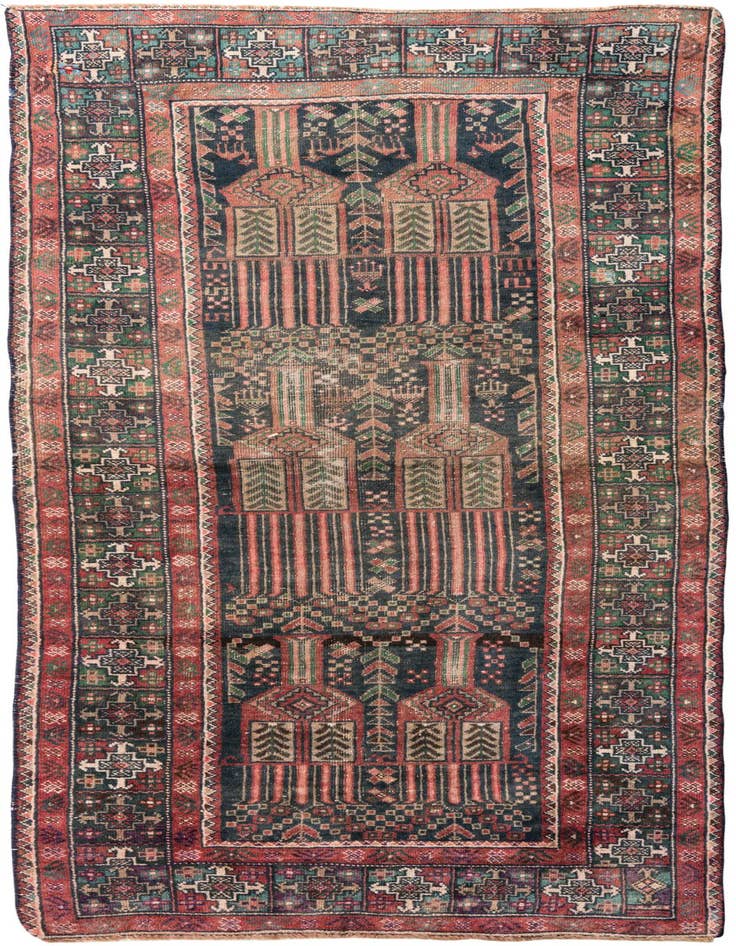 Detail image of 3' 9 x 9' 1 Hand Knotted Ultra Vintage Persian Wool Runner Rug