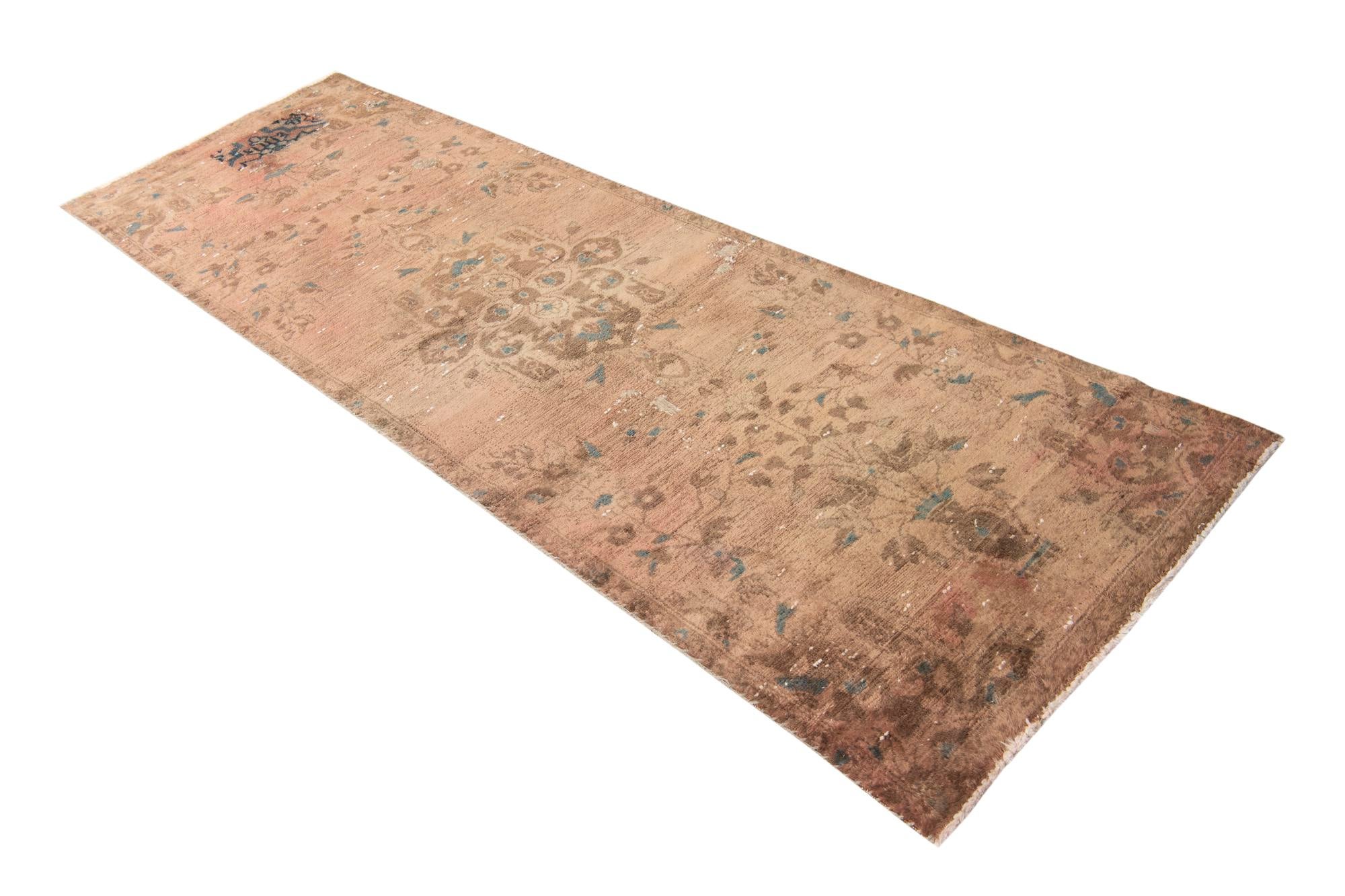 2' 10 x 8' 8 Hand Knotted Ultra Vintage Persian Wool Runner Rug