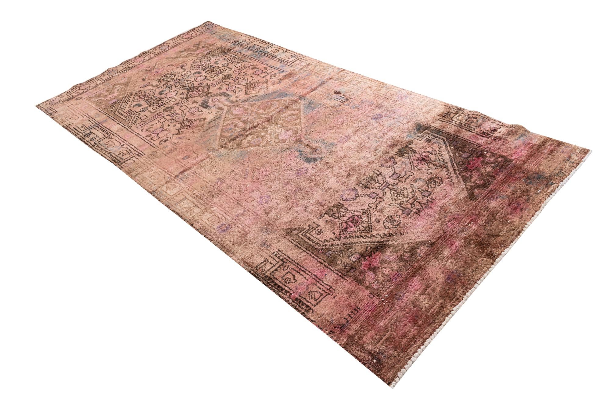 4' 1 x 8' 2 Hand Knotted Ultra Vintage Persian Wool Runner Rug