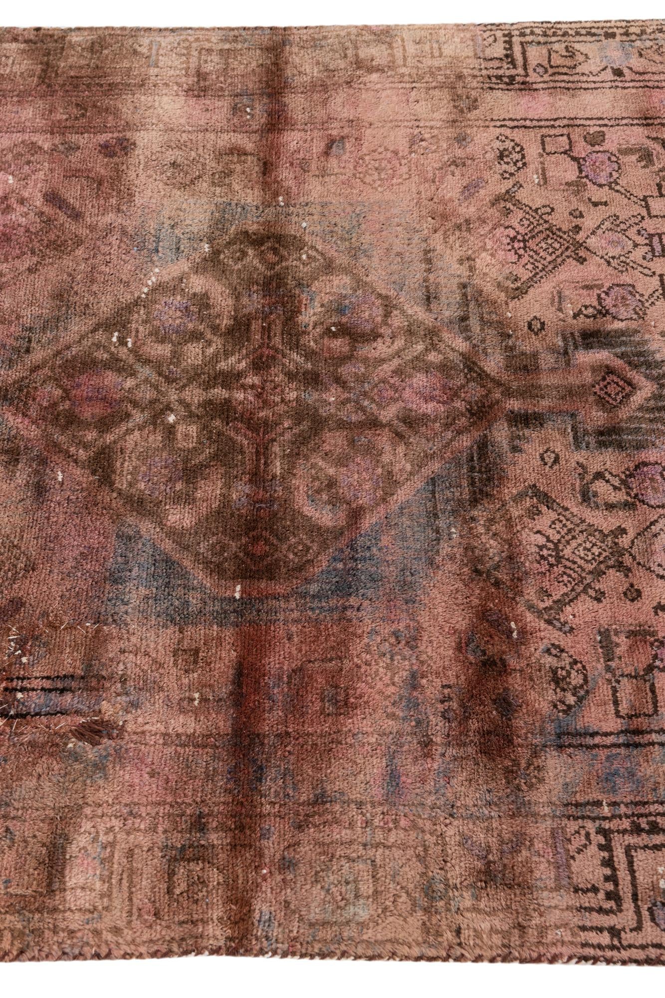 4' 1 x 8' 2 Hand Knotted Ultra Vintage Persian Wool Runner Rug