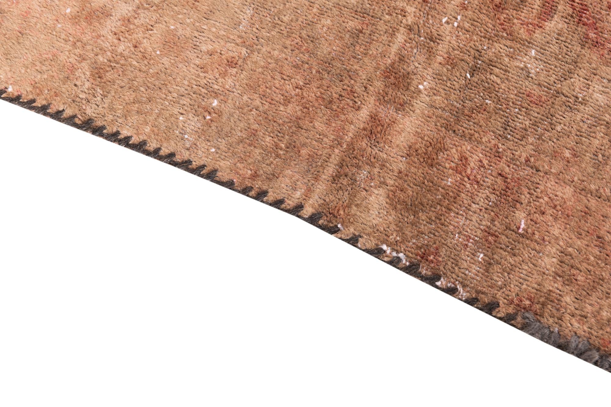 2' 4 x 4' 7 Hand Knotted Ultra Vintage Persian Wool Runner Rug