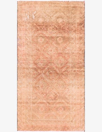 2' 4 x 4' 7 Hand Knotted Ultra Vintage Persian Wool Runner Rug