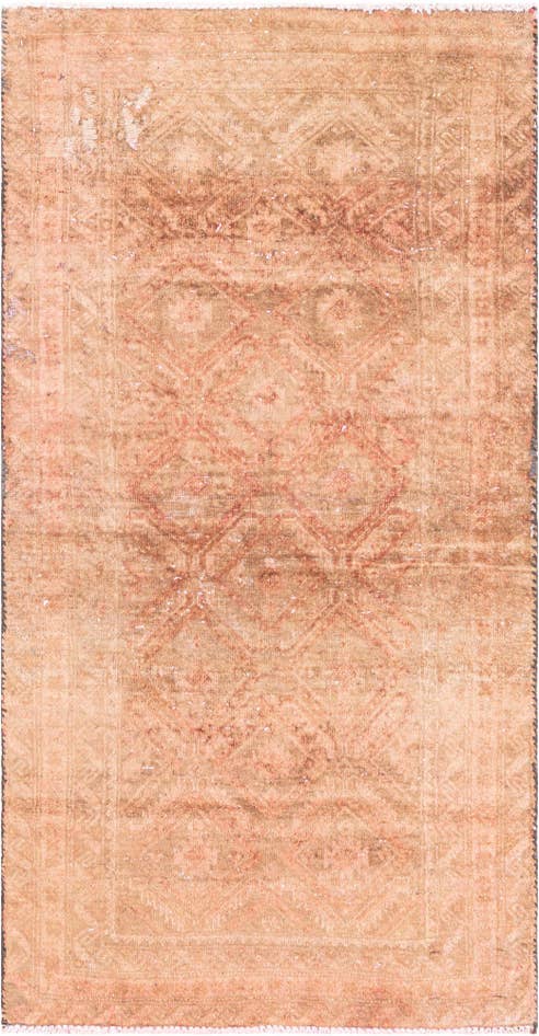 Detail image of 2' 4 x 4' 7 Hand Knotted Ultra Vintage Persian Wool Runner Rug