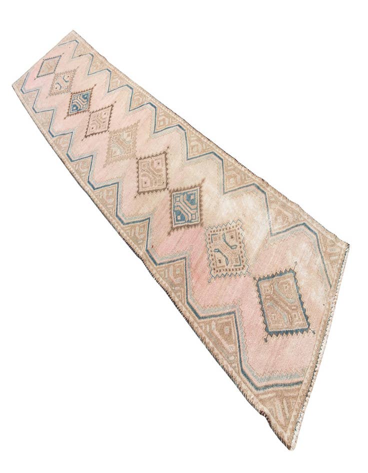 Detail image of 2' 4 x 9' 9 Hand Knotted Ultra Vintage Persian Wool Runner Rug