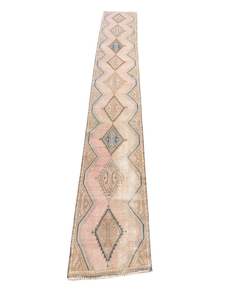 Detail image of 2' 4 x 9' 9 Hand Knotted Ultra Vintage Persian Wool Runner Rug