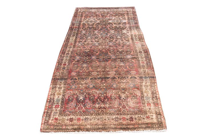 Detail image of 3' 7 x 7' 8 Hand Knotted Ultra Vintage Persian Wool Runner Rug