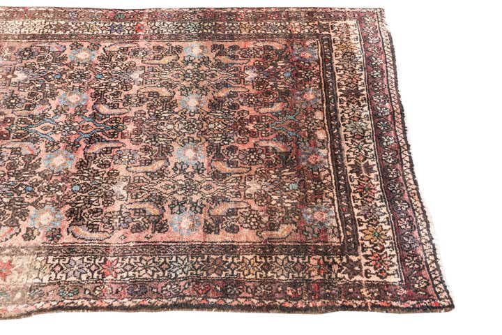 3' 7 x 7' 8 Hand Knotted Ultra Vintage Persian Wool Runner Rug
