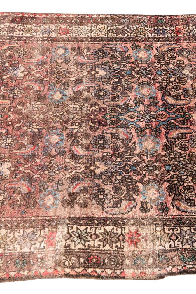3' 7 x 7' 8 Hand Knotted Ultra Vintage Persian Wool Runner Rug