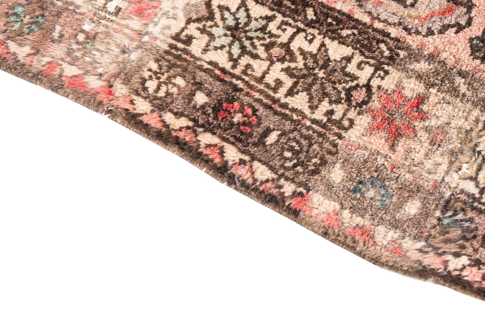 3' 7 x 7' 8 Hand Knotted Ultra Vintage Persian Wool Runner Rug