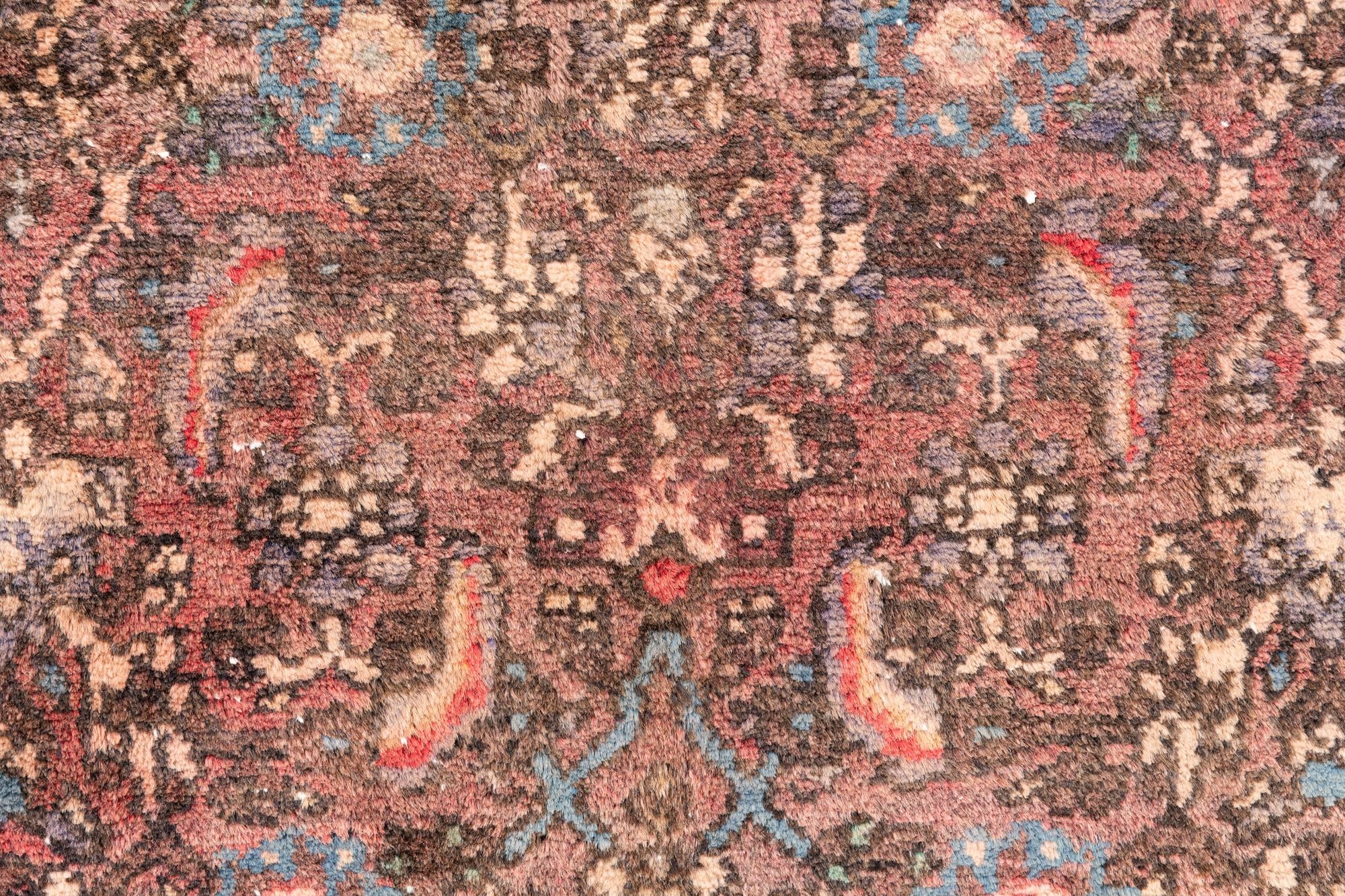 3' 7 x 7' 8 Hand Knotted Ultra Vintage Persian Wool Runner Rug