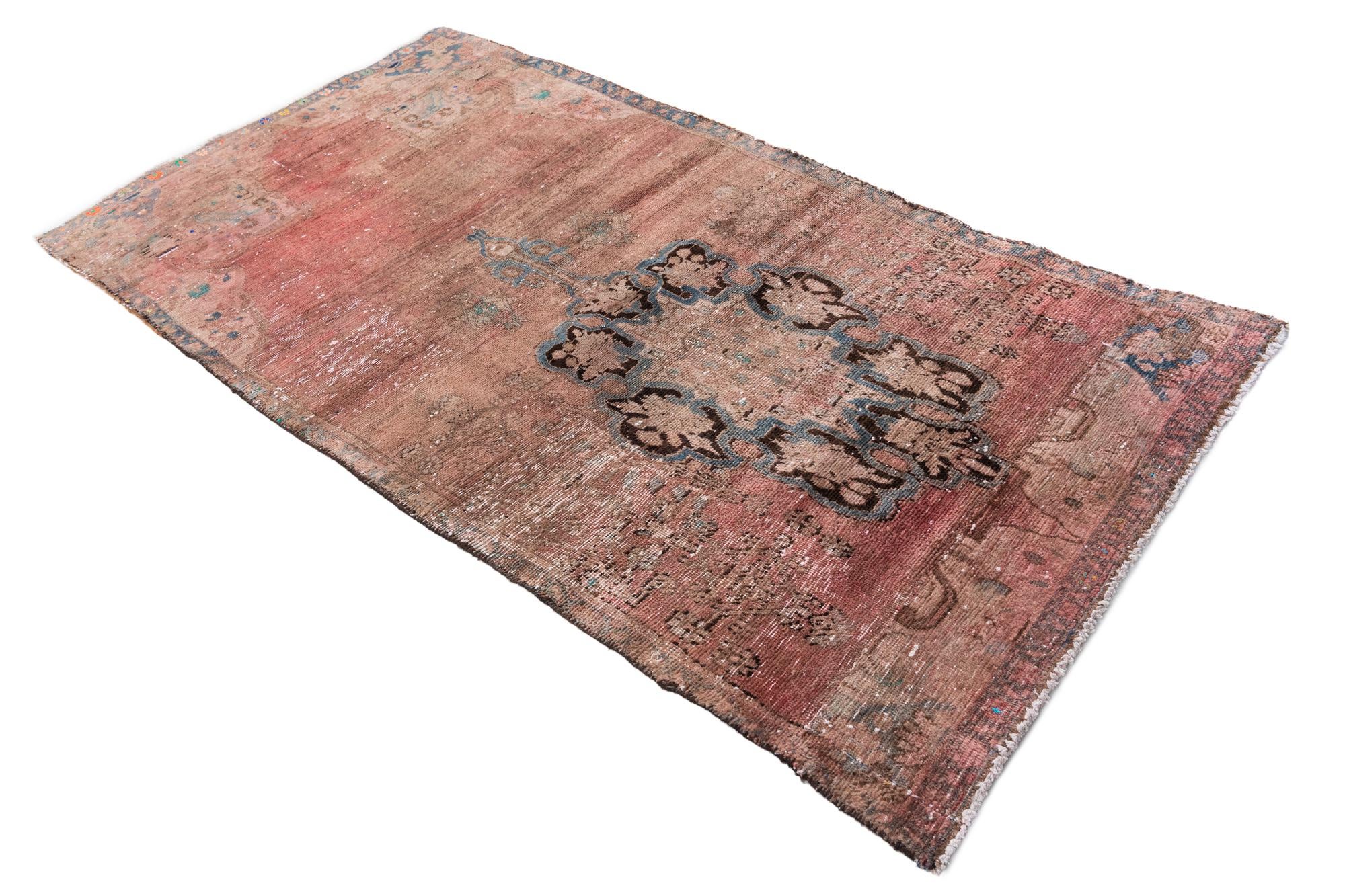 3' 10 x 7' 9 Hand Knotted Ultra Vintage Persian Wool Runner Rug