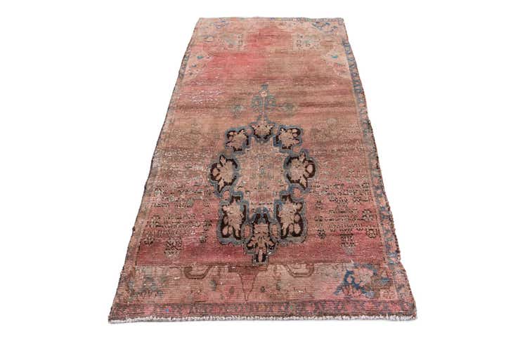 3' 10 x 7' 9 Hand Knotted Ultra Vintage Persian Wool Runner Rug