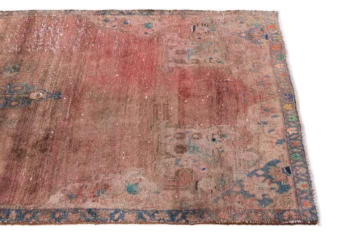 3' 10 x 7' 9 Hand Knotted Ultra Vintage Persian Wool Runner Rug