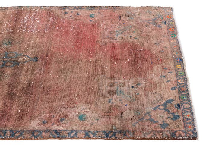 Detail image of 3' 10 x 7' 9 Hand Knotted Ultra Vintage Persian Wool Runner Rug
