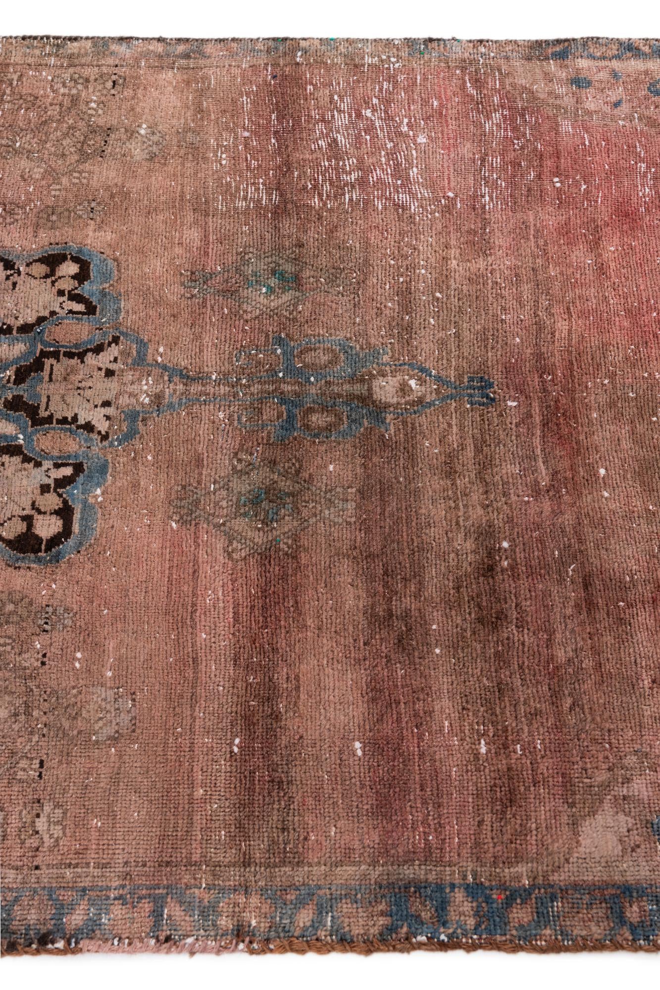 3' 10 x 7' 9 Hand Knotted Ultra Vintage Persian Wool Runner Rug