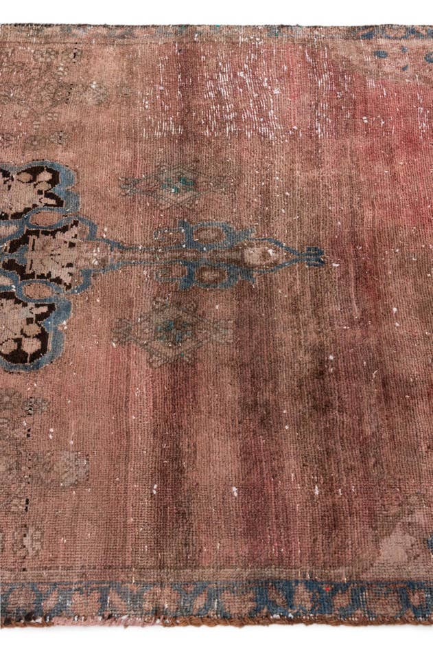 Detail image of 3' 10 x 7' 9 Hand Knotted Ultra Vintage Persian Wool Runner Rug