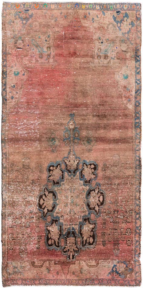Detail image of 3' 10 x 7' 9 Hand Knotted Ultra Vintage Persian Wool Runner Rug