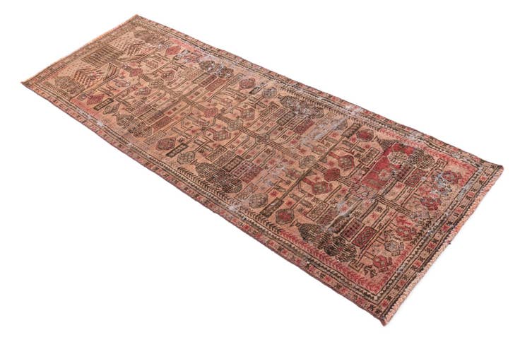 Detail image of 2' 4 x 6' 2 Hand Knotted Ultra Vintage Persian Wool Runner Rug