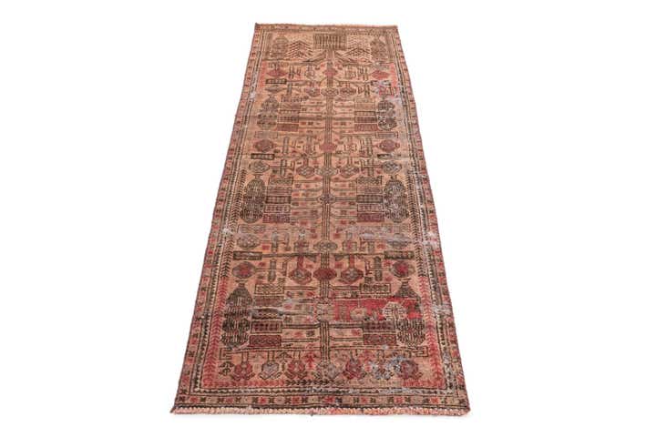 2' 4 x 6' 2 Hand Knotted Ultra Vintage Persian Wool Runner Rug