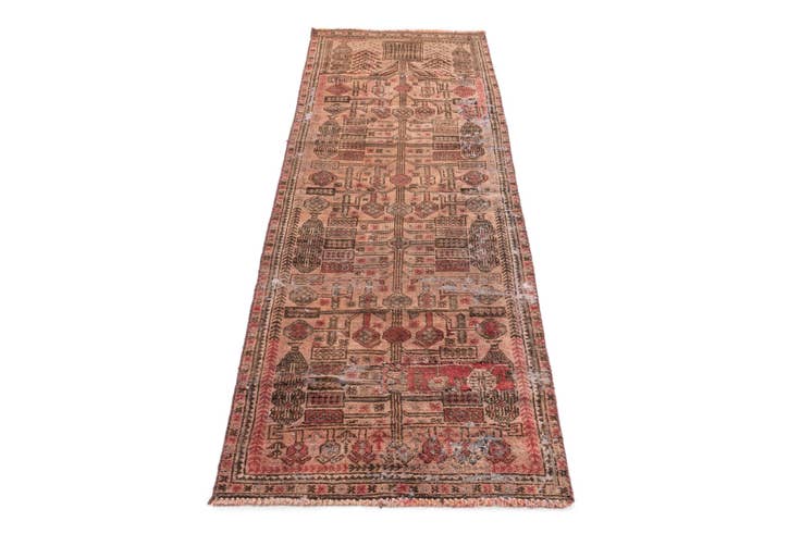 Detail image of 2' 4 x 6' 2 Hand Knotted Ultra Vintage Persian Wool Runner Rug