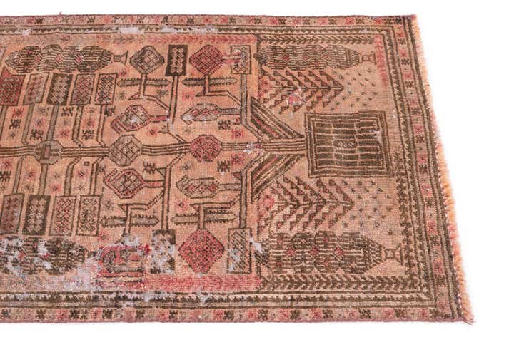 2' 4 x 6' 2 Hand Knotted Ultra Vintage Persian Wool Runner Rug
