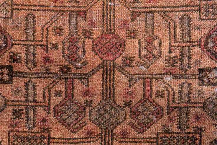 Detail image of 2' 4 x 6' 2 Hand Knotted Ultra Vintage Persian Wool Runner Rug