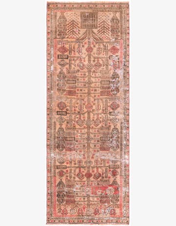 2' 4 x 6' 2 Hand Knotted Ultra Vintage Persian Wool Runner Rug